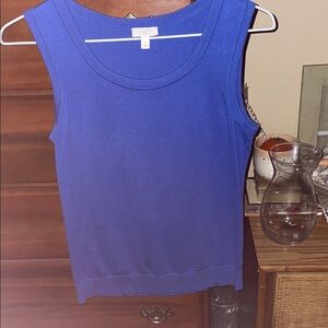 Talbots Royal Blue Ribbed Scoop Neck Tank